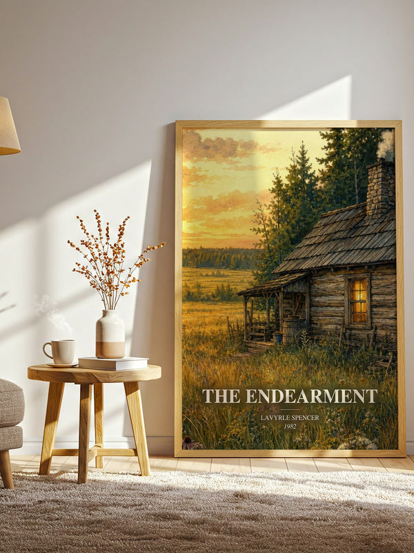 The Endearment watercolour print in frame leaning in hallway – romance wall art