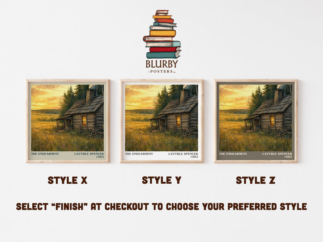 The Endearment literary print in frame leaning in hallway – romance wall art (mockup)