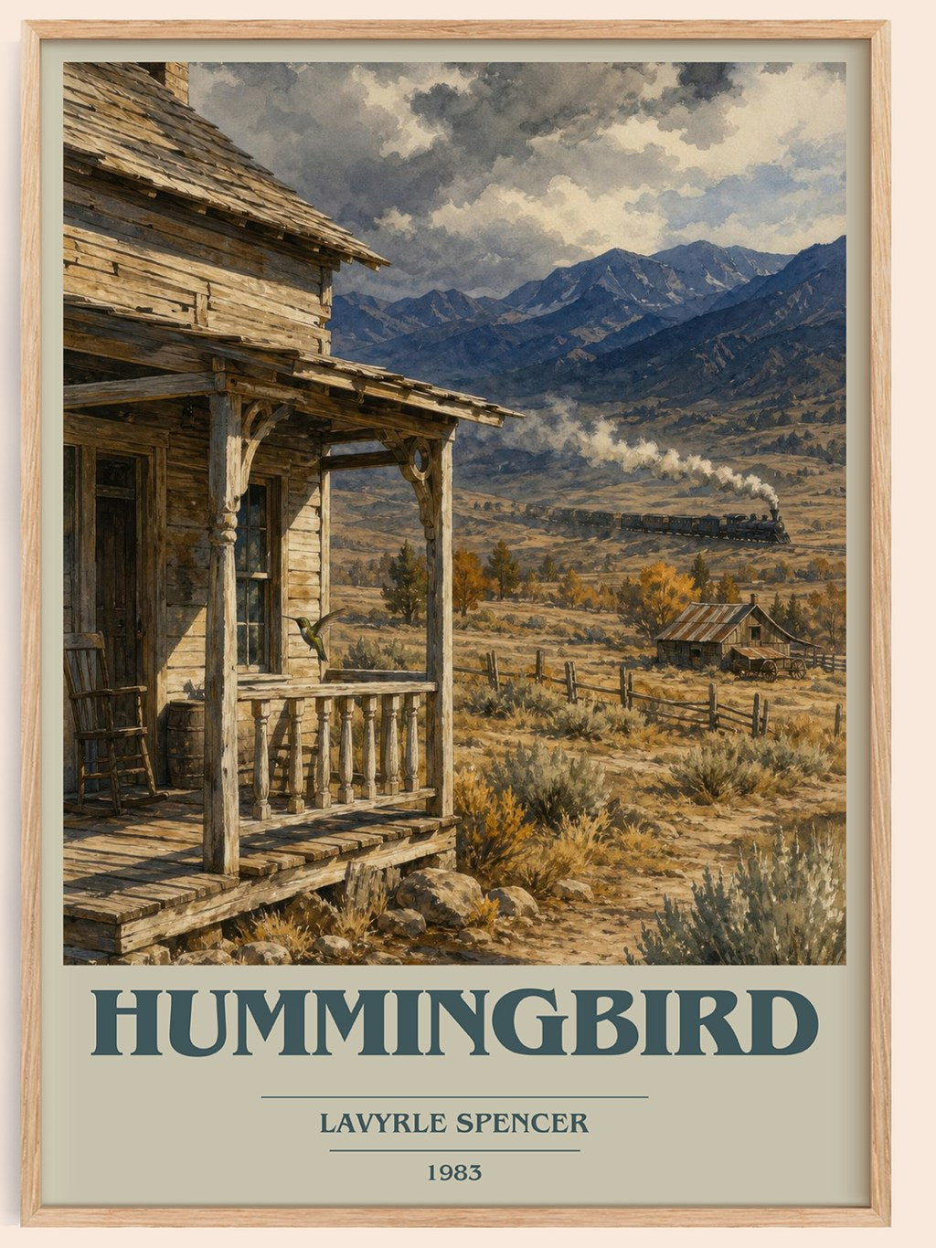 Hummingbird book cover book poster by LaVyrle Spencer – framed literary art print