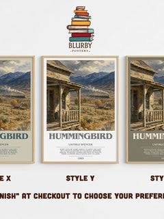 Hummingbird bookish print in frame leaning in hallway – romance wall art