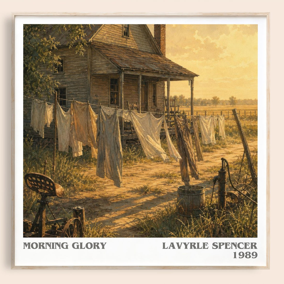 Morning Glory literary book poster by LaVyrle Spencer – framed literary art print