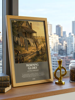 Morning Glory bookish print framed by window – literary home decor