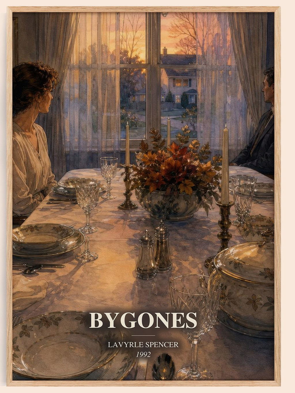 Bygones watercolour book poster by LaVyrle Spencer – framed literary art print