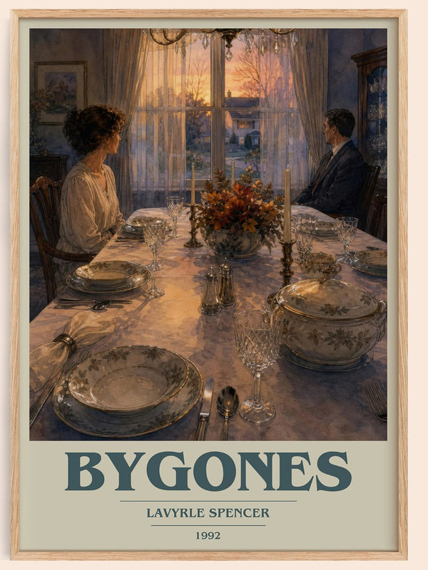 Bygones book cover book poster by LaVyrle Spencer – framed literary art print