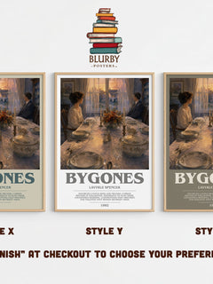 Bygones bookish print in frame leaning in hallway – romance wall art