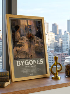 Bygones bookish print framed by window – literary home decor