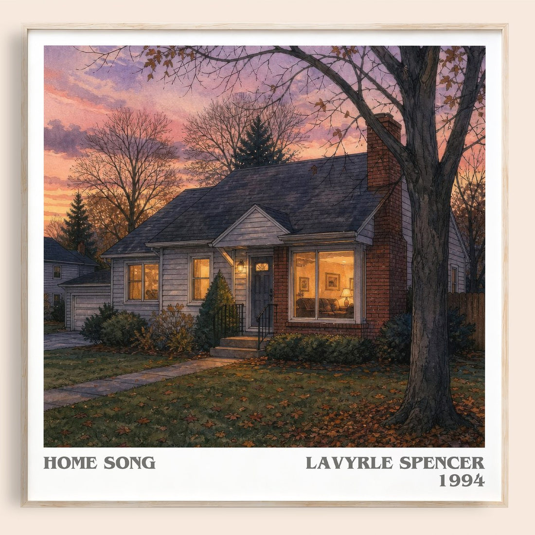 Home Song literary book poster by LaVyrle Spencer – framed literary art print