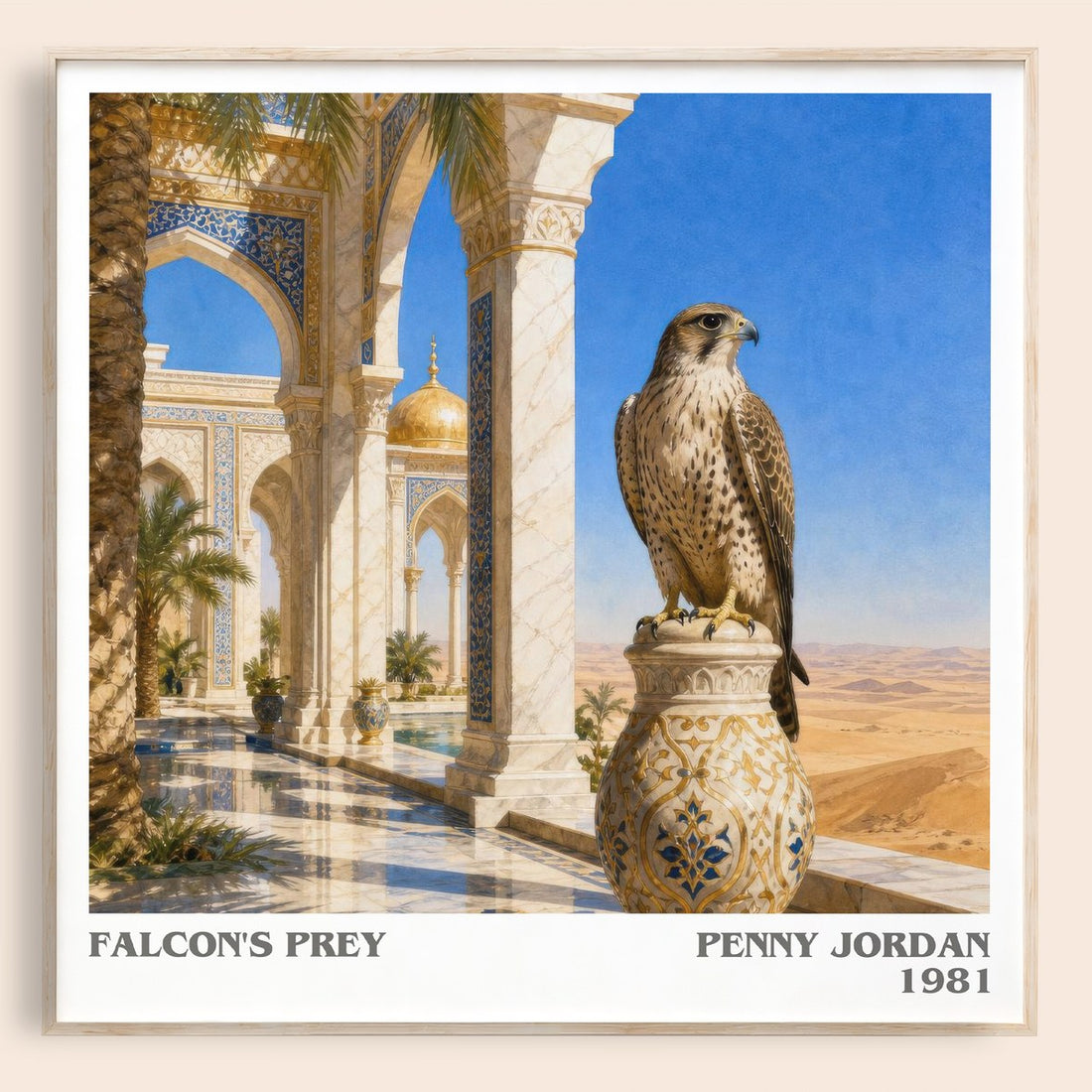 Falcon's Prey literary book poster by Penny Jordan – framed literary art print