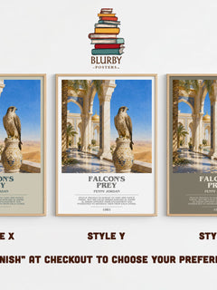 Falcon's Prey bookish print in frame leaning in hallway – romance wall art