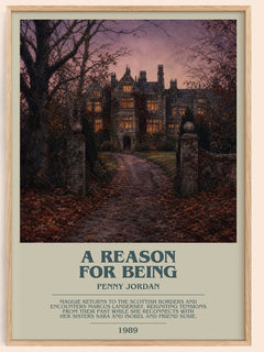 A Reason for Being bookish book poster by Penny Jordan – framed literary art print