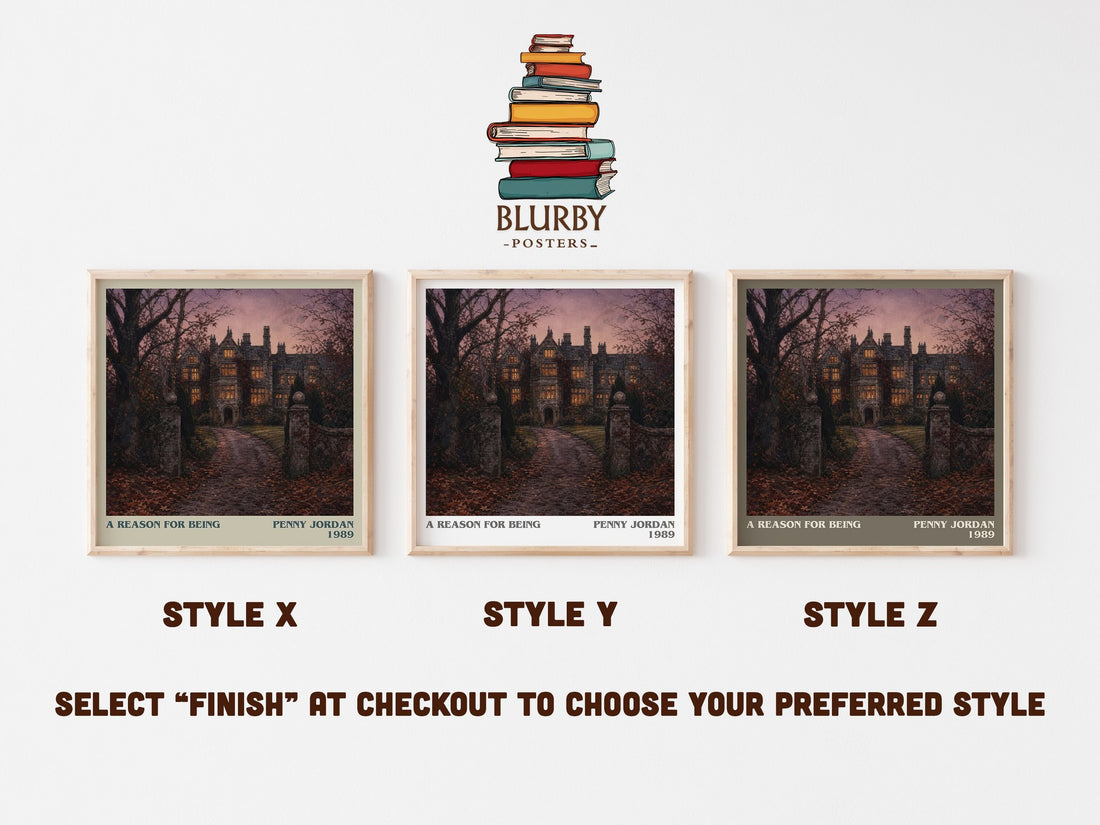A Reason for Being literary print in frame leaning in hallway – romance wall art (mockup)