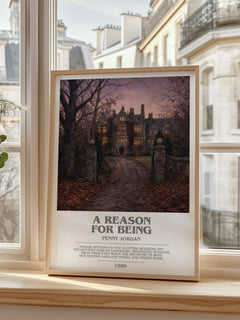 A Reason for Being bookish poster colour and style options – Penny Jordan book art