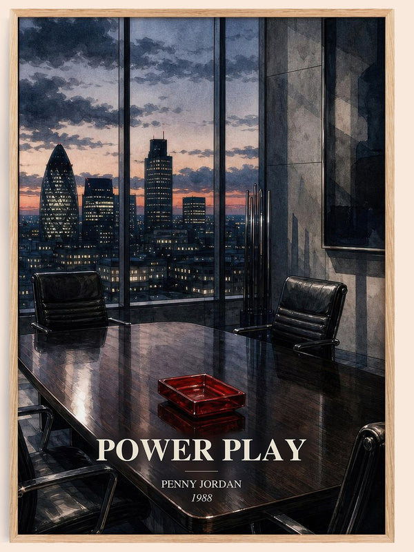Power Play watercolour book poster by Penny Jordan – framed literary art print