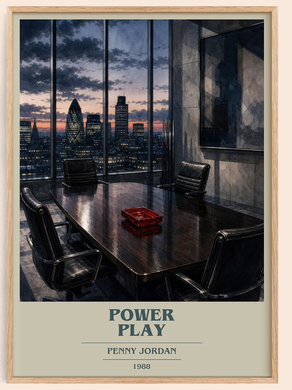 Power Play book cover book poster by Penny Jordan – framed literary art print