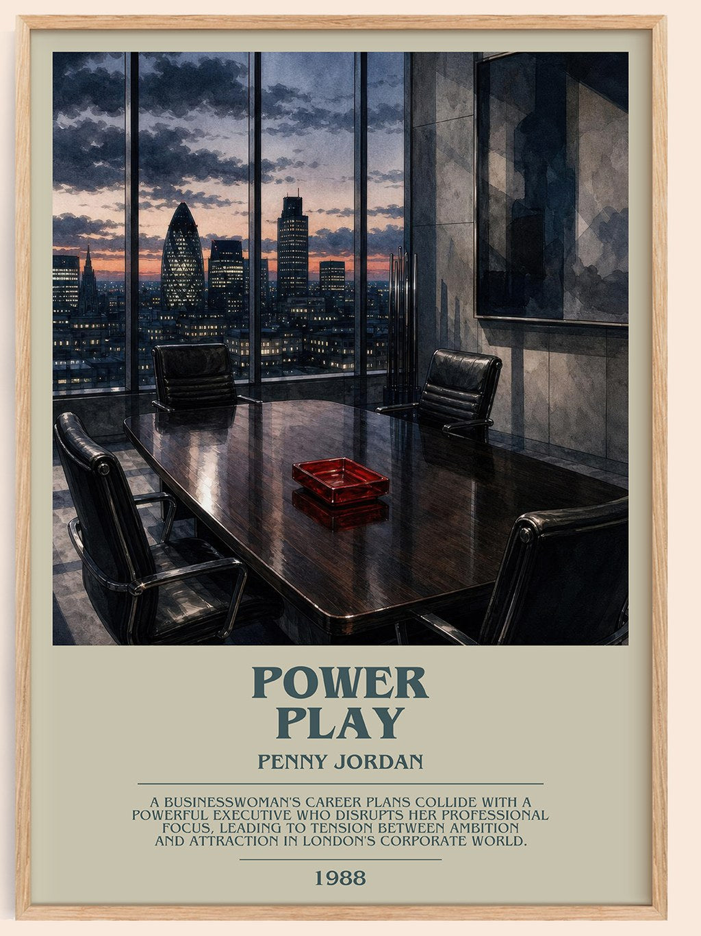 Power Play bookish book poster by Penny Jordan – framed literary art print