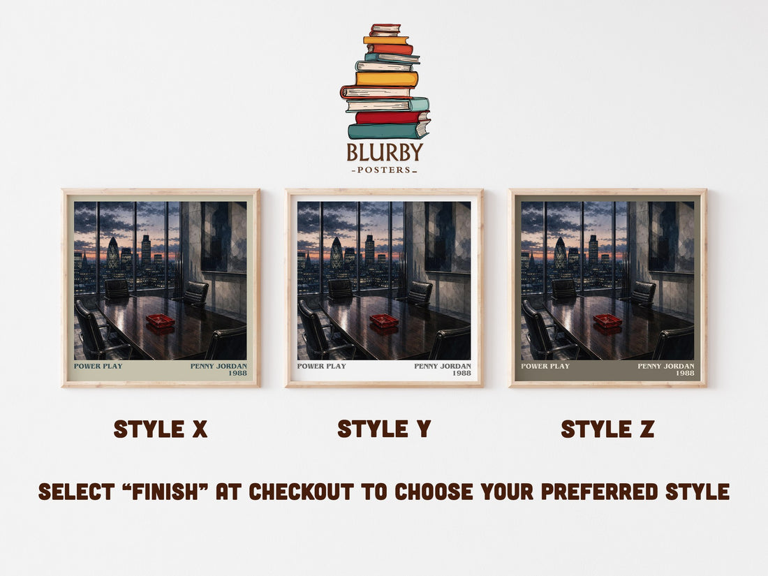 Power Play literary print in frame leaning in hallway – romance wall art (mockup)