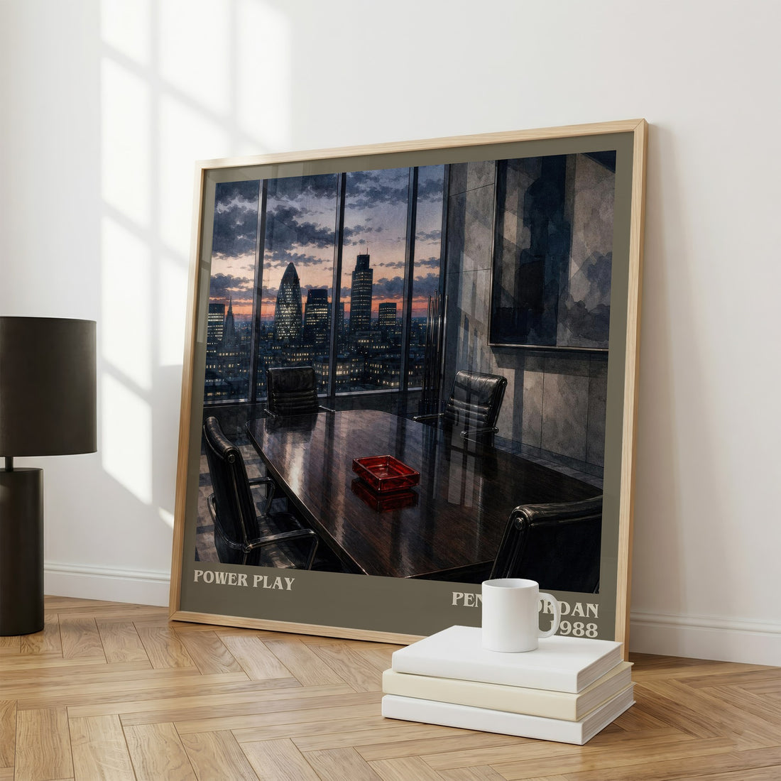 Power Play literary print framed by window – literary home decor