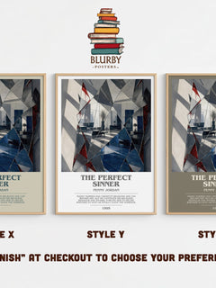 The Perfect Sinner bookish print in frame leaning in hallway – romance wall art