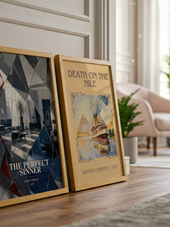 The Perfect Sinner watercolour print framed by window – literary home decor