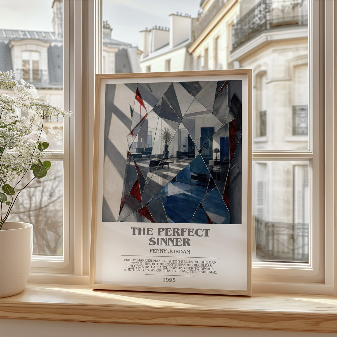 The Perfect Sinner bookish poster colour and style options – Penny Jordan book art