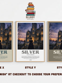 Silver bookish print in frame leaning in hallway – romance wall art