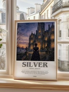 Silver bookish poster colour and style options – Penny Jordan book art
