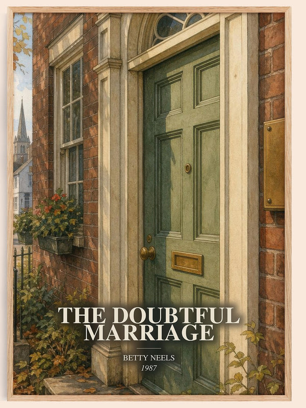 The Doubtful Marriage watercolour book poster by Betty Neels – framed literary art print