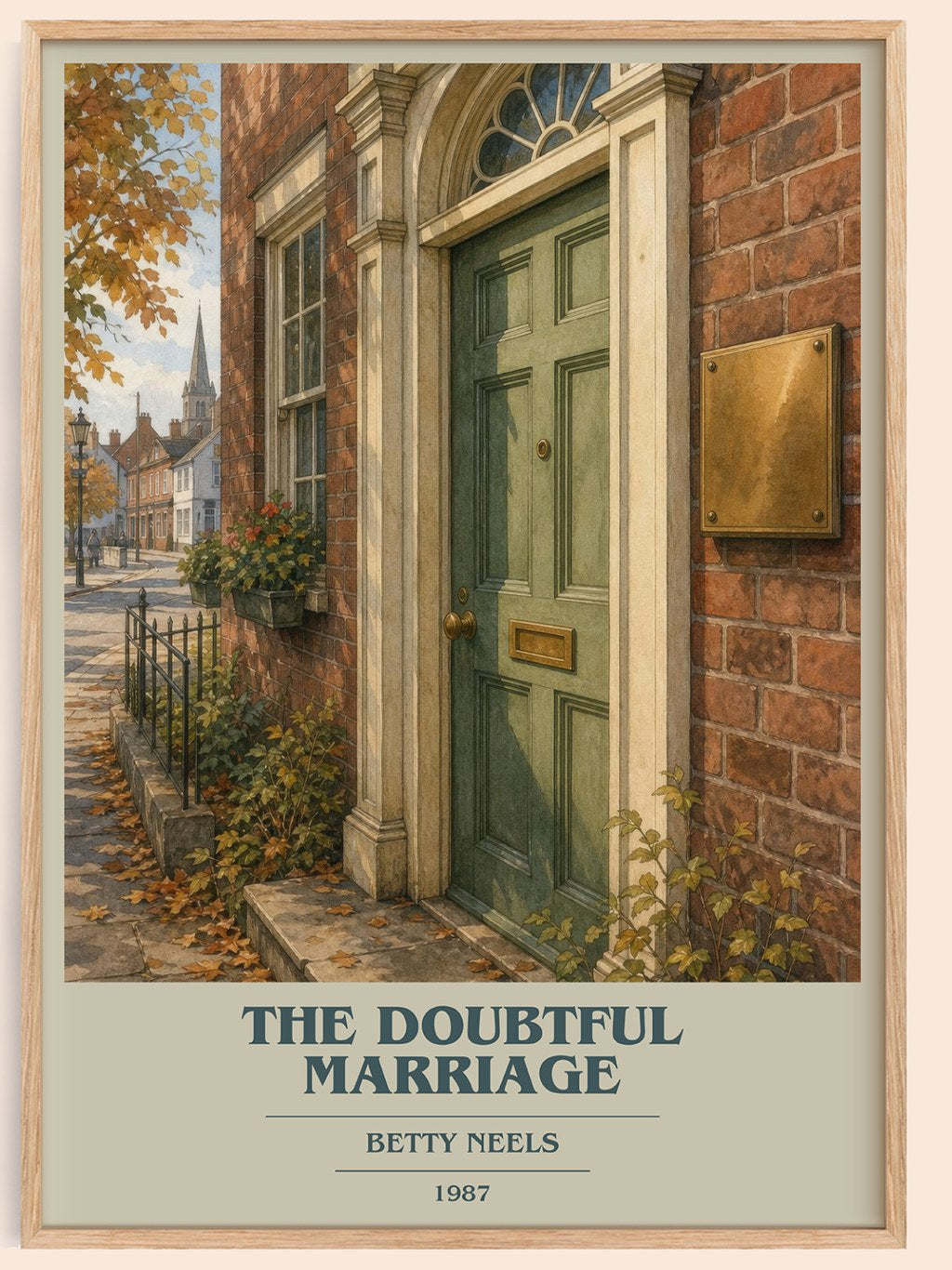 The Doubtful Marriage book cover book poster by Betty Neels – framed literary art print