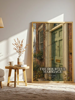 The Doubtful Marriage watercolour print in frame leaning in hallway – romance wall art