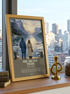 The Silver Thaw bookish print framed by window – literary home decor