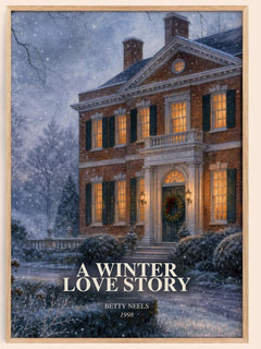 A Winter Love Story watercolour book poster by Betty Neels – framed literary art print