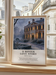 A Winter Love Story bookish poster colour and style options – Betty Neels book art