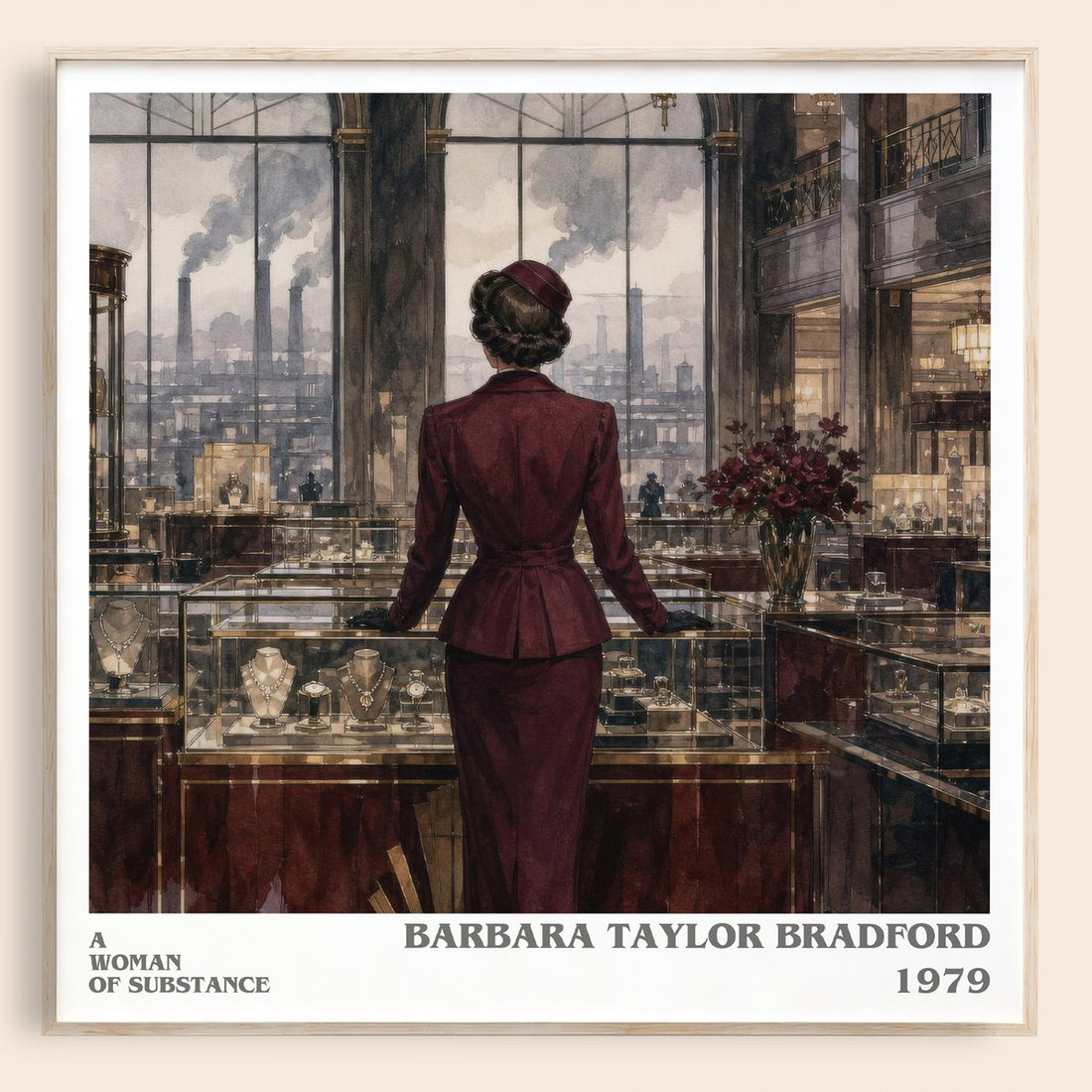 A Woman of Substance literary book poster by Barbara Taylor Bradford – framed literary art print