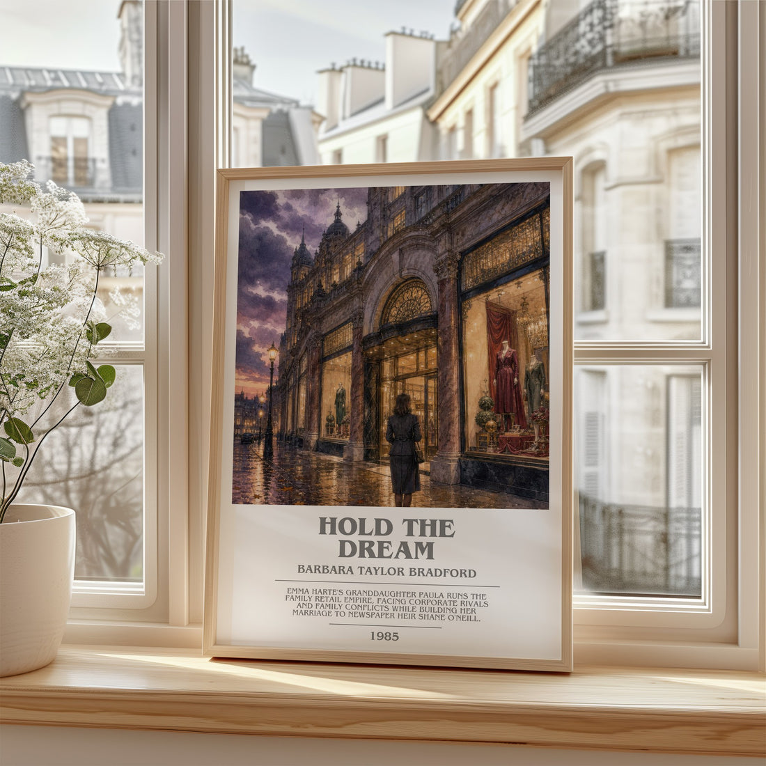 Hold the Dream bookish poster colour and style options – Barbara Taylor Bradford book art
