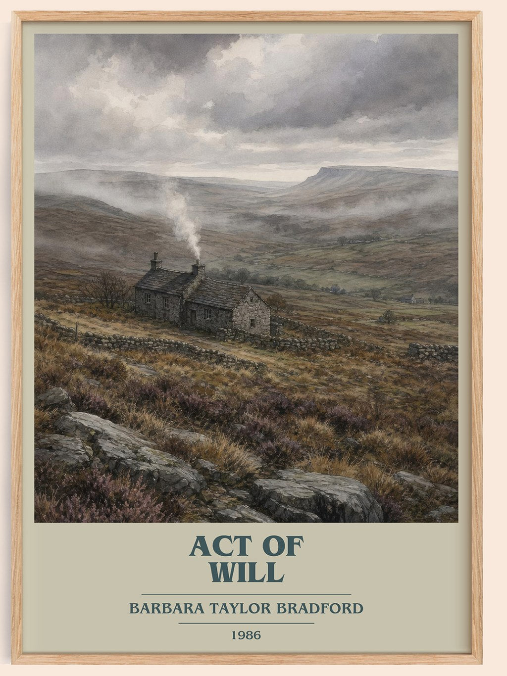 Act of Will book cover book poster by Barbara Taylor Bradford – framed literary art print