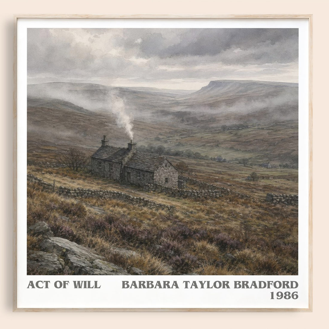 Act of Will literary book poster by Barbara Taylor Bradford – framed literary art print