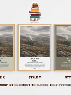 Act of Will bookish print in frame leaning in hallway – historical fiction wall art