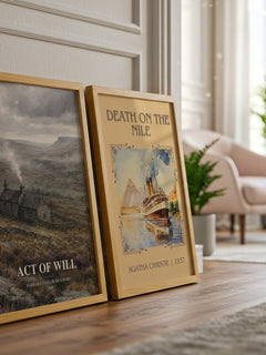 Act of Will watercolour print framed by window – literary home decor