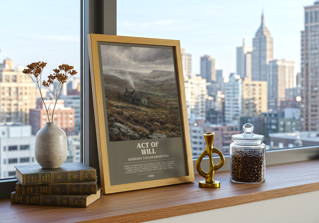 Act of Will bookish print framed by window – literary home decor