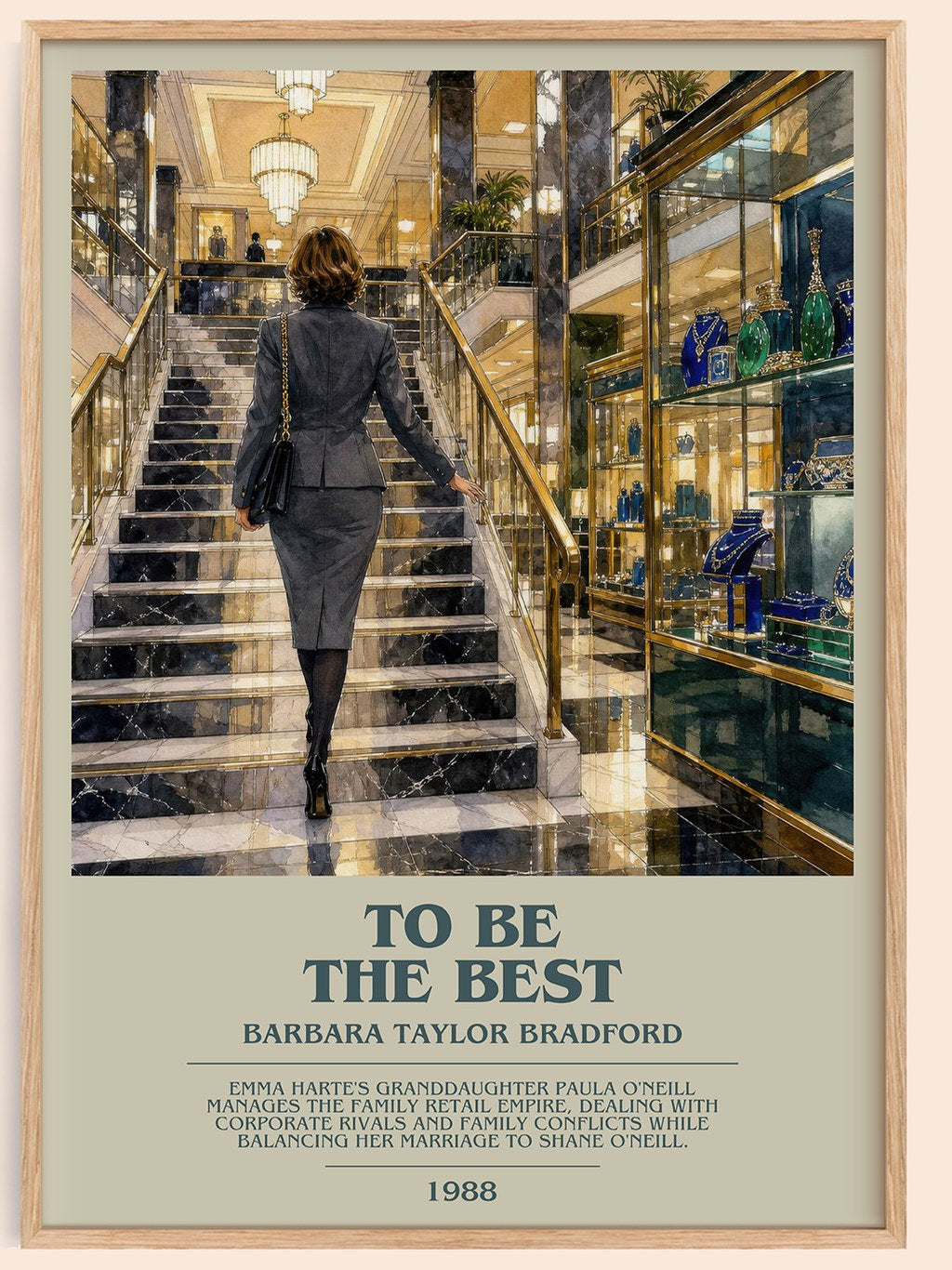 To Be the Best bookish book poster by Barbara Taylor Bradford – framed literary art print