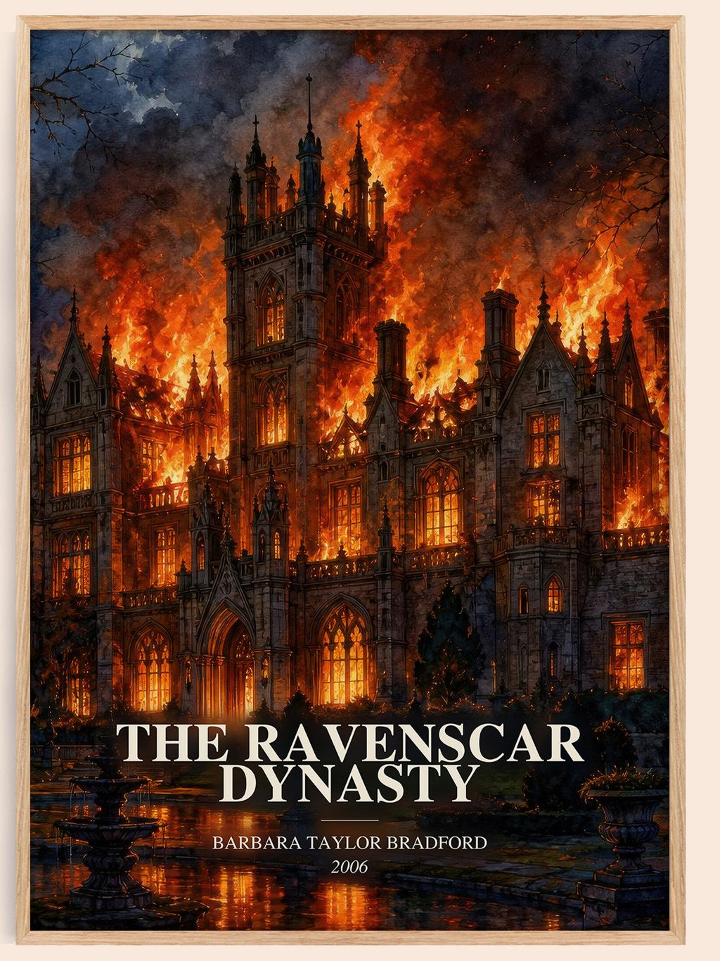 The Ravenscar Dynasty watercolour book poster by Barbara Taylor Bradford – framed literary art print