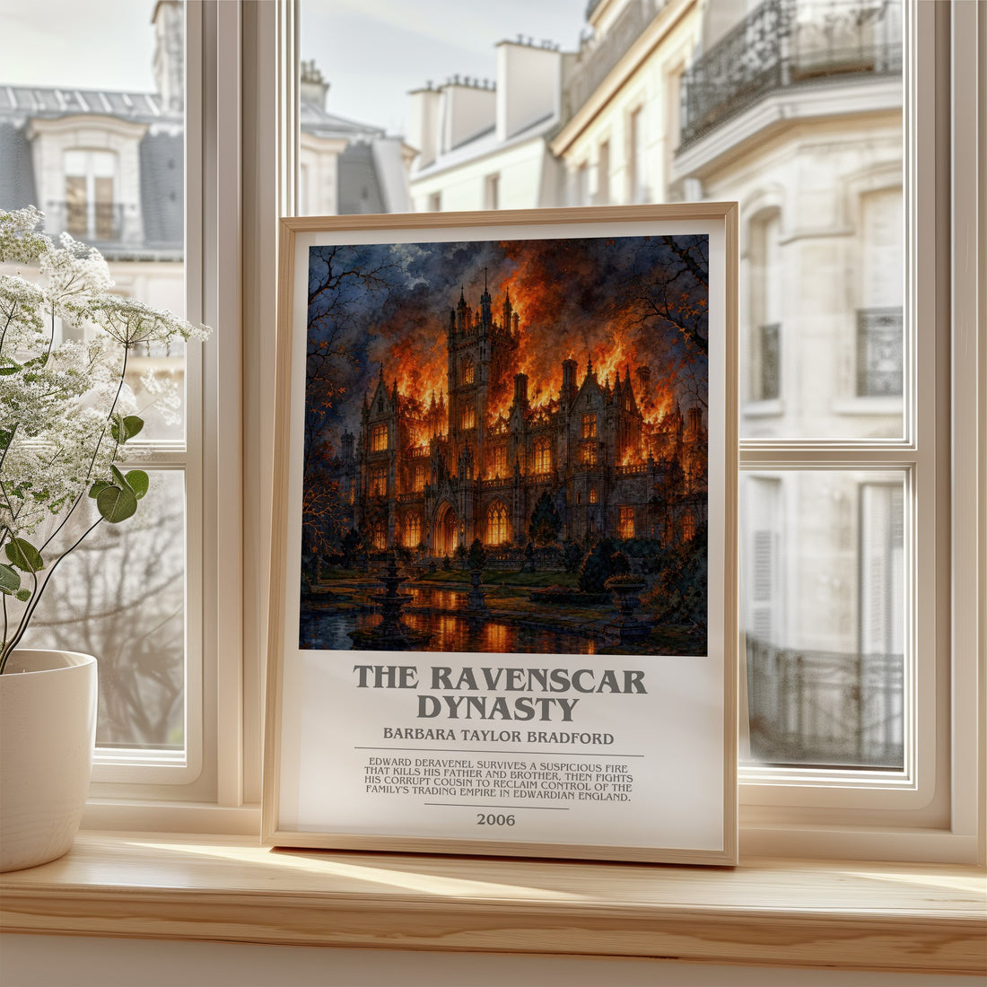 The Ravenscar Dynasty bookish poster colour and style options – Barbara Taylor Bradford book art