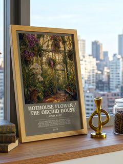 Hothouse Flower / The Orchid House bookish print framed by window – literary home decor