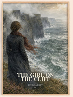 The Girl on the Cliff watercolour book poster by Lucinda Riley – framed literary art print