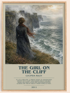 The Girl on the Cliff bookish book poster by Lucinda Riley – framed literary art print