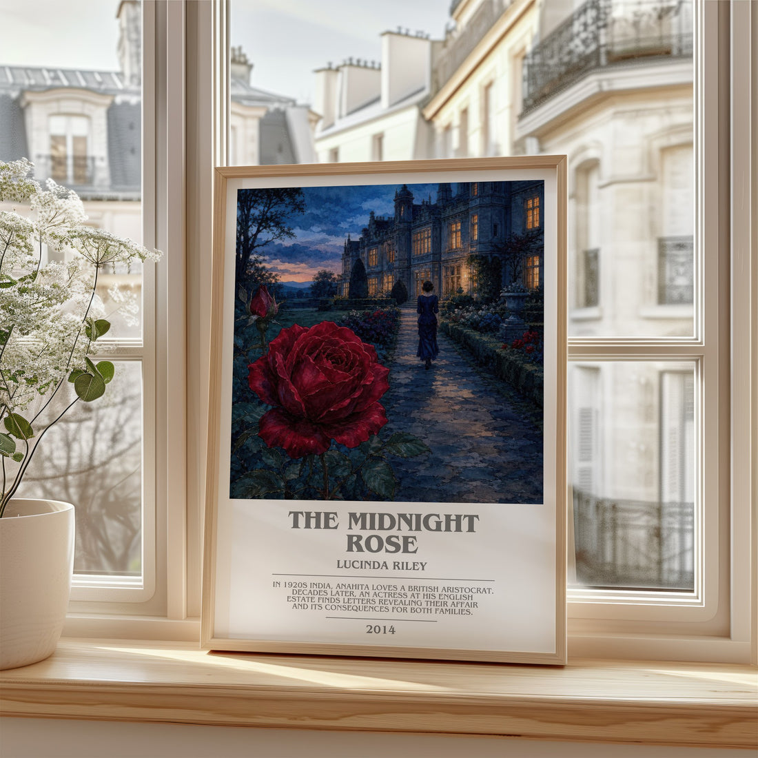 The Midnight Rose bookish poster colour and style options – Lucinda Riley book art