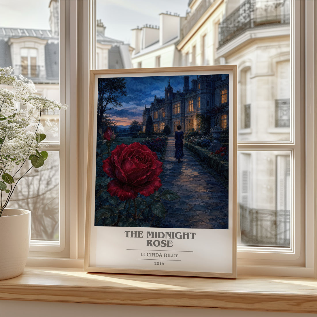 The Midnight Rose book cover poster colour and style options – Lucinda Riley book art