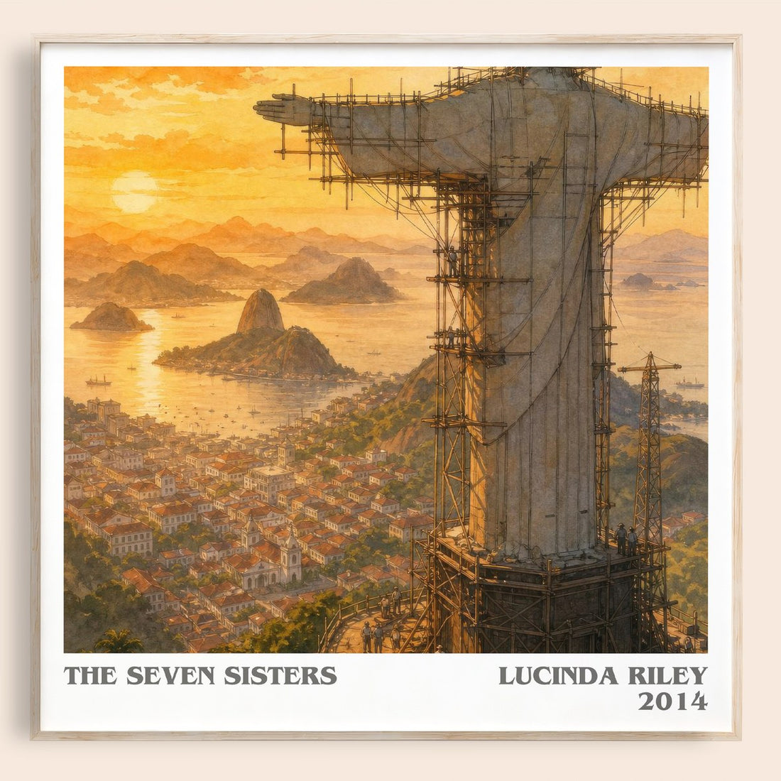 The Seven Sisters literary book poster by Lucinda Riley – framed literary art print
