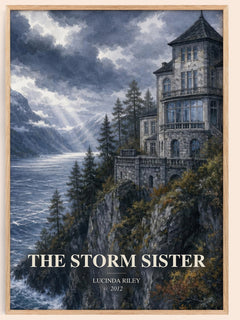 The Storm Sister watercolour book poster by Lucinda Riley – framed literary art print