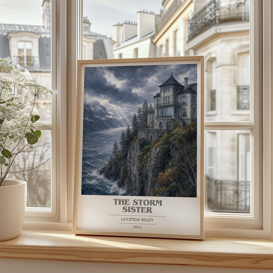 The Storm Sister book cover poster colour and style options – Lucinda Riley book art